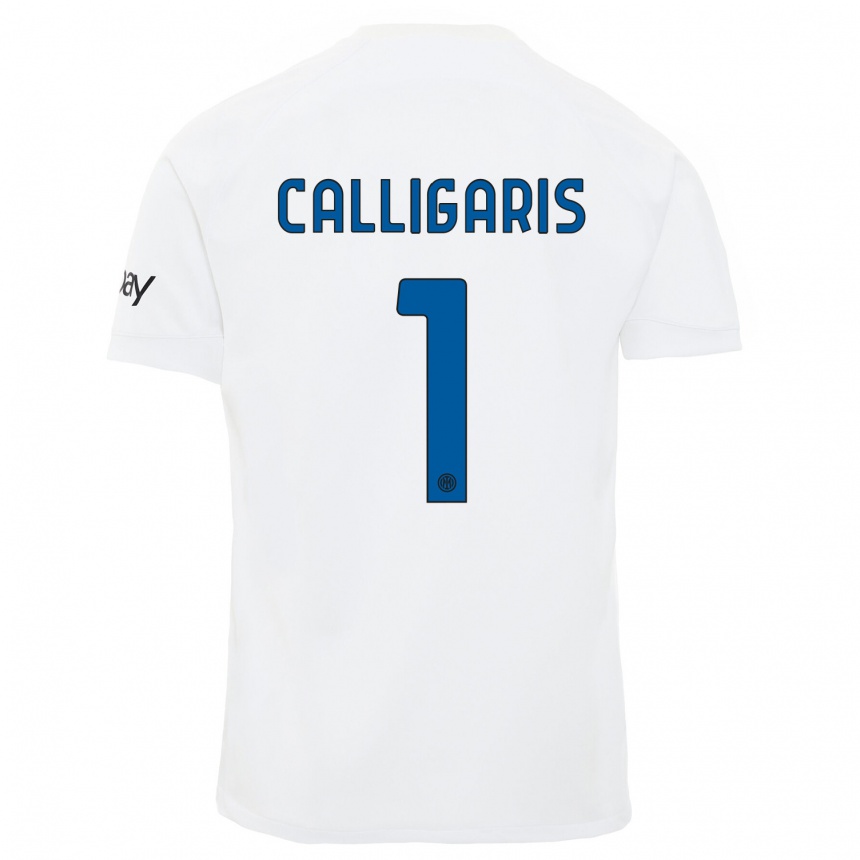 Kids  Alessandro Calligaris #1 White Away Jersey 2023/24 T-Shirt Canada