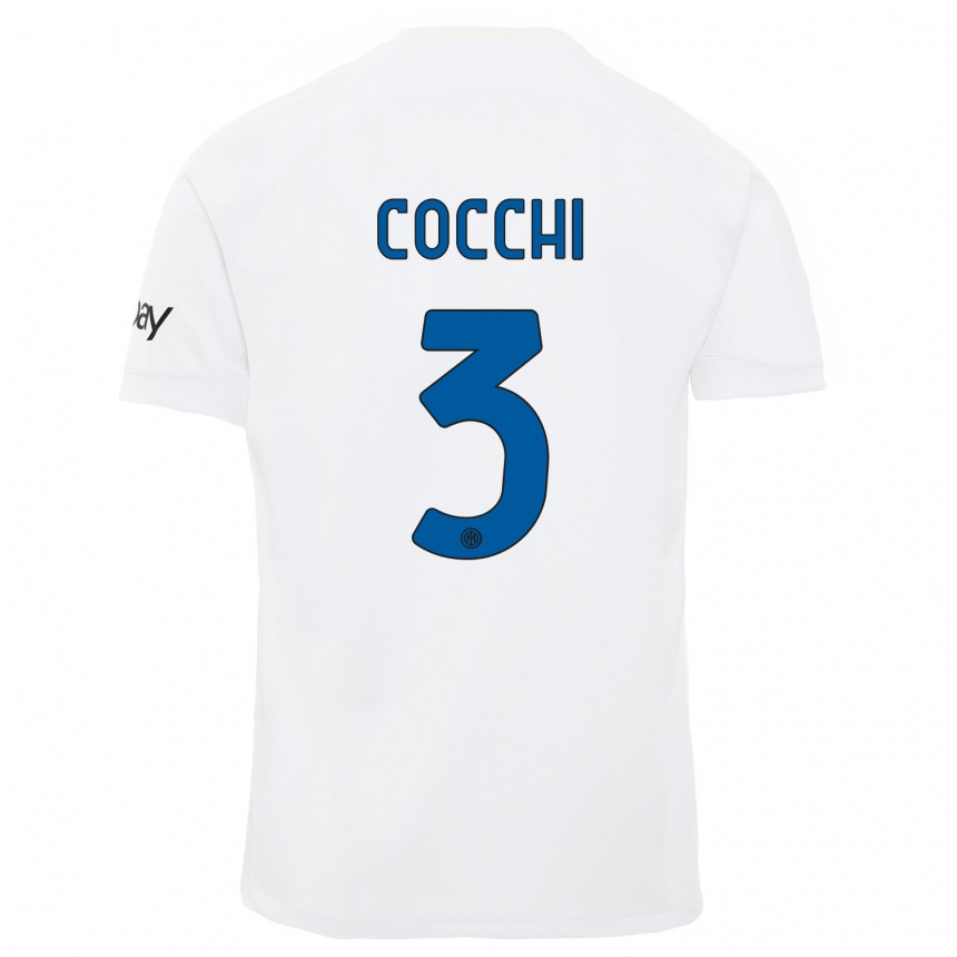 Kids  Matteo Cocchi #3 White Away Jersey 2023/24 T-Shirt Canada