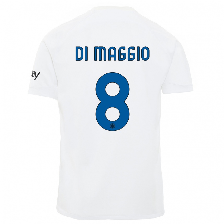 Kids  Luca Di Maggio #8 White Away Jersey 2023/24 T-Shirt Canada