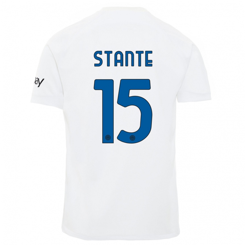 Kids Francesco Stante #15 White Away Jersey 2023/24 T-Shirt Canada