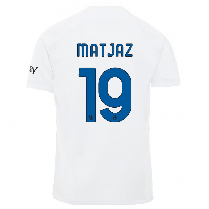 Enfant Football Maillot Samo Matjaz #19 Blanc Tenues Extérieur 2023/24 Canada