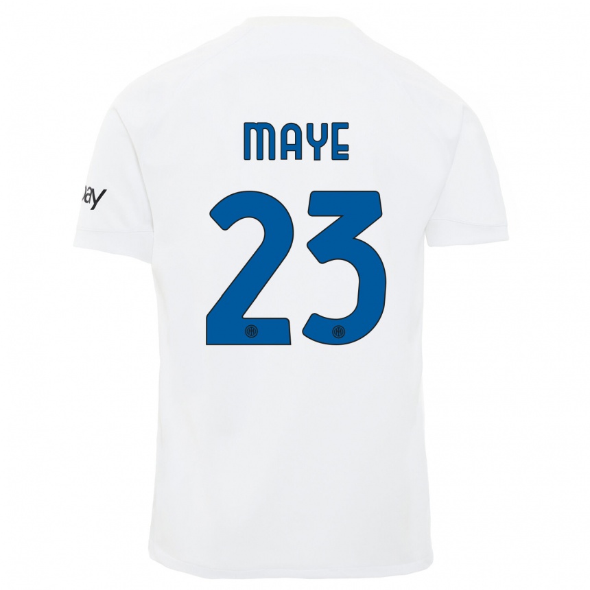 Kids  Yvan Maye #23 White Away Jersey 2023/24 T-Shirt Canada