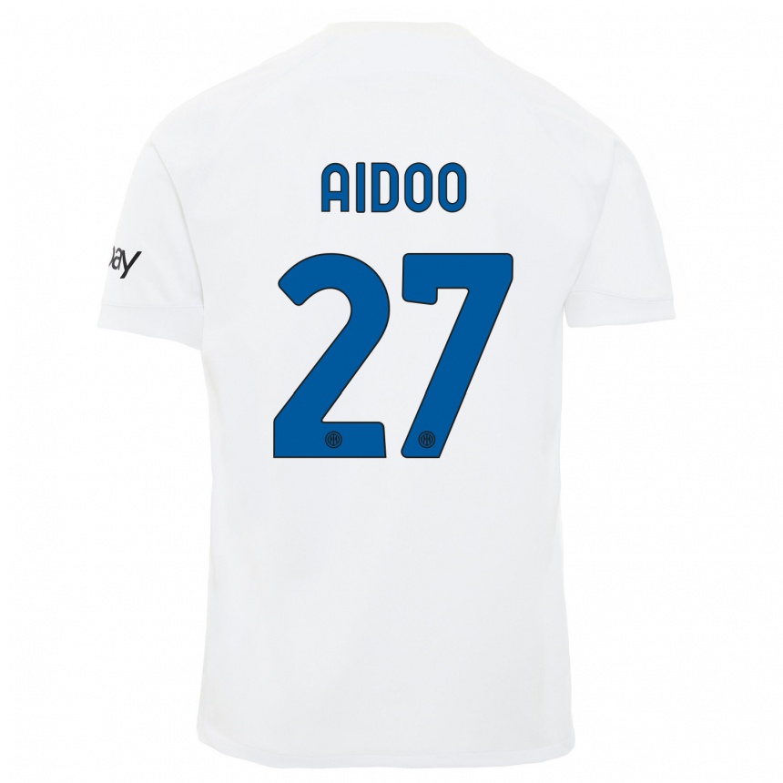 Kids  Mike Aidoo #27 White Away Jersey 2023/24 T-Shirt Canada