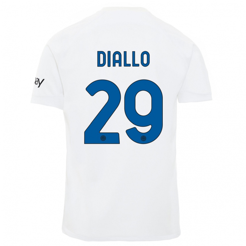 Kids  Oumar Diallo #29 White Away Jersey 2023/24 T-Shirt Canada