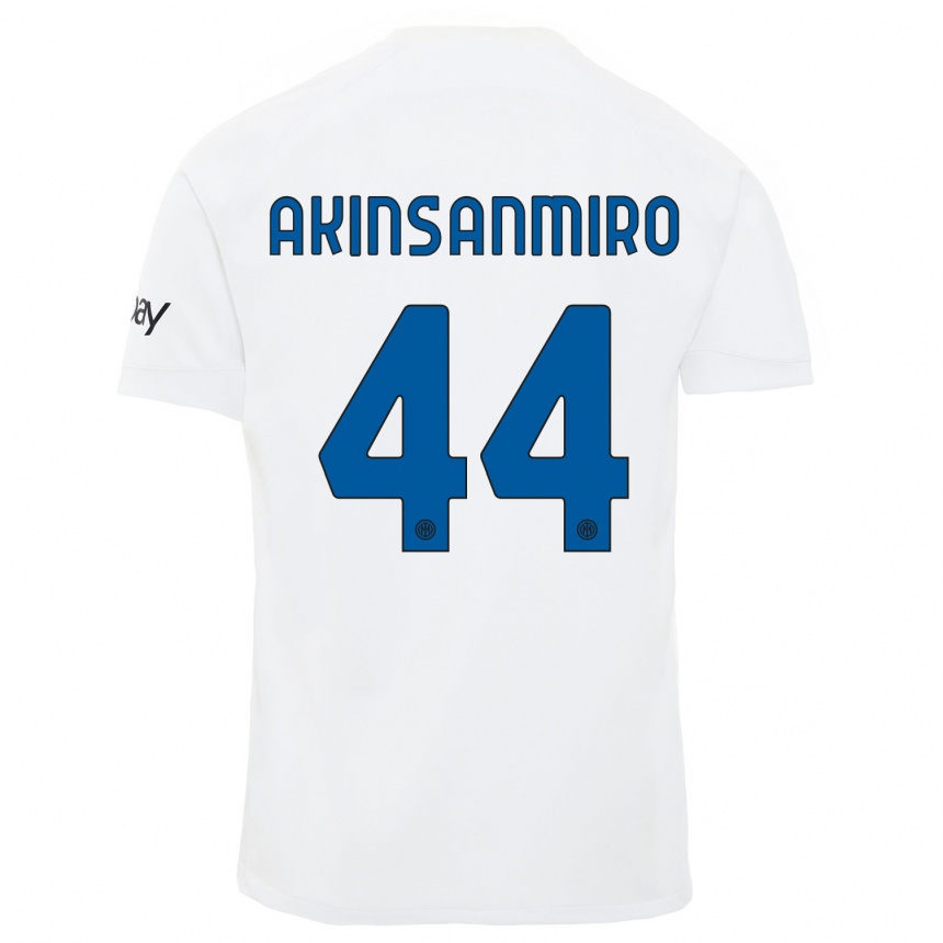 Kids Ebenezer Akinsanmiro #44 White Away Jersey 2023/24 T-Shirt Canada