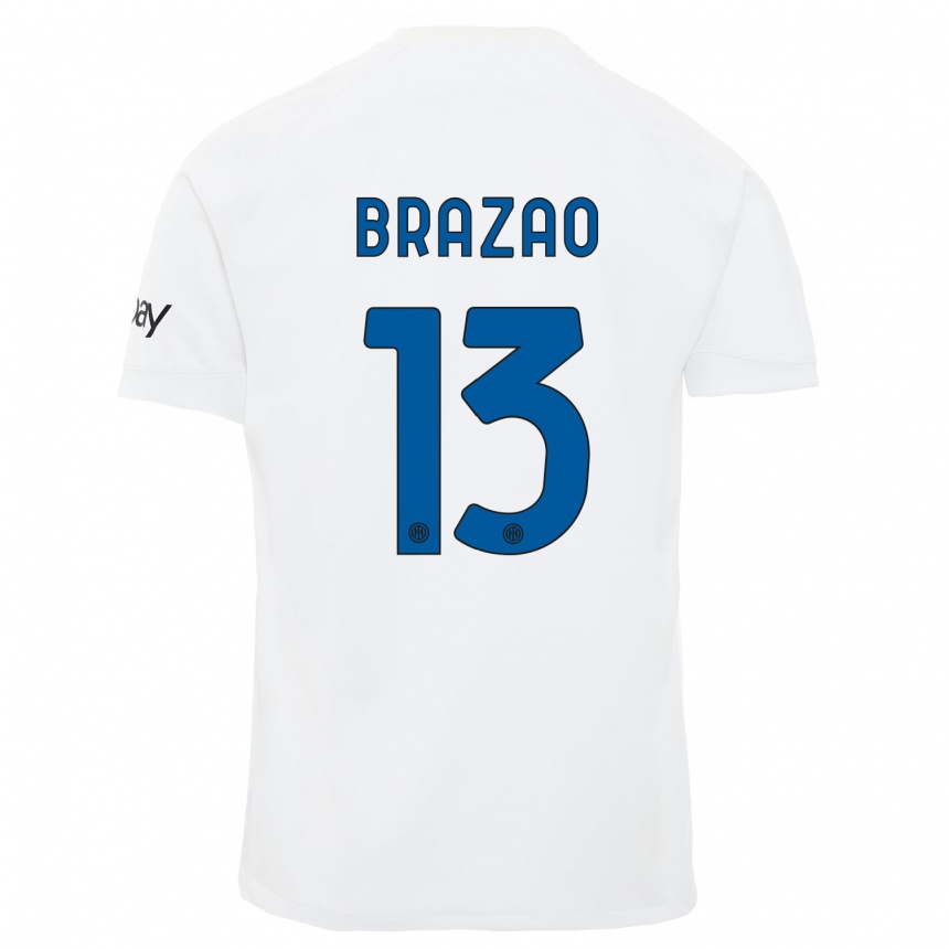 Kids Gabriel Brazao #13 White Away Jersey 2023/24 T-Shirt Canada