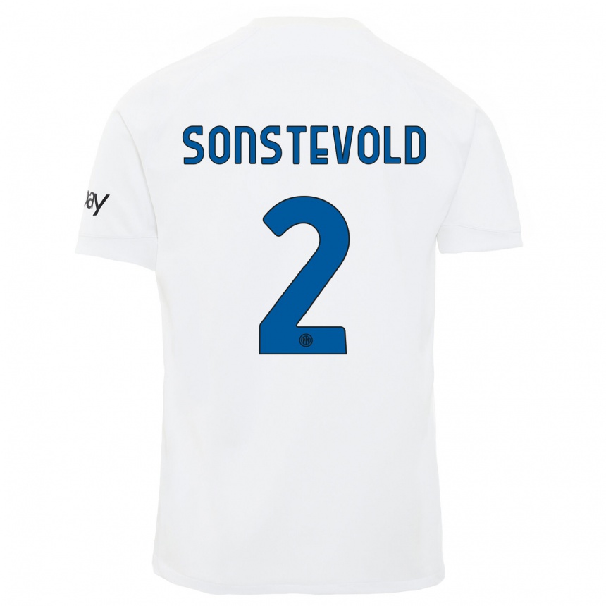 Kids  Anja Sonstevold #2 White Away Jersey 2023/24 T-Shirt Canada