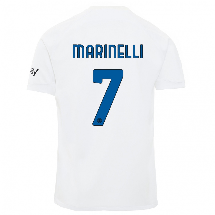 Kids Gloria Marinelli #7 White Away Jersey 2023/24 T-Shirt Canada