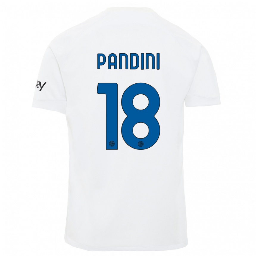 Kids Marta Pandini #18 White Away Jersey 2023/24 T-Shirt Canada