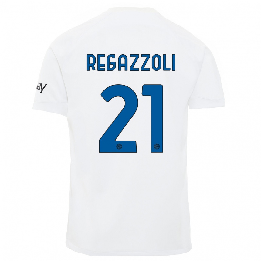 Kids Alice Regazzoli #21 White Away Jersey 2023/24 T-Shirt Canada