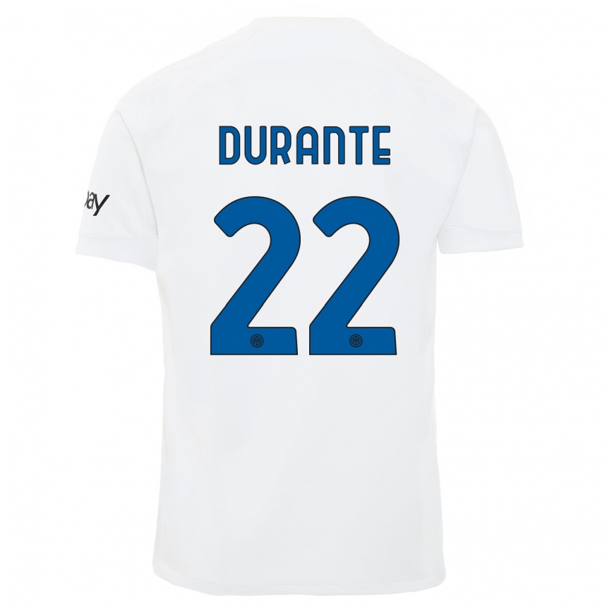 Enfant Football Maillot Francesca Durante #22 Blanc Tenues Extérieur 2023/24 Canada