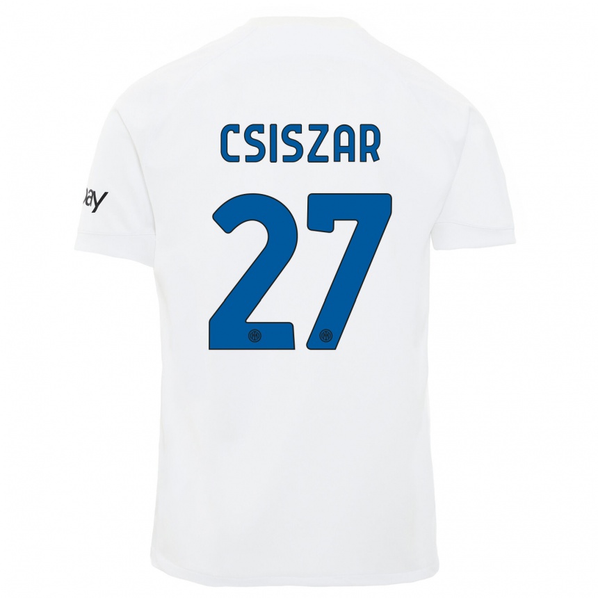 Kids  Henrietta Csiszar #27 White Away Jersey 2023/24 T-Shirt Canada