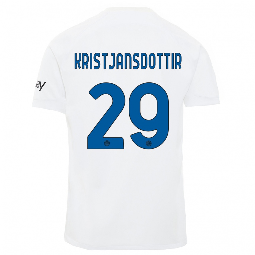 Kids  Anna Bjork Kristjansdottir #29 White Away Jersey 2023/24 T-Shirt Canada