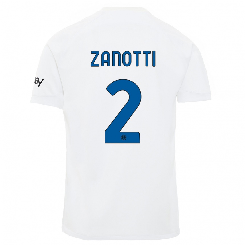 Kids Mattia Zanotti #2 White Away Jersey 2023/24 T-Shirt Canada