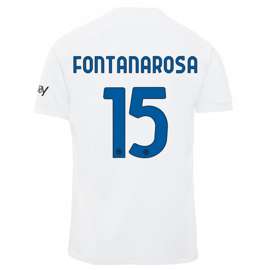 Kids  Alessandro Fontanarosa #15 White Away Jersey 2023/24 T-Shirt Canada