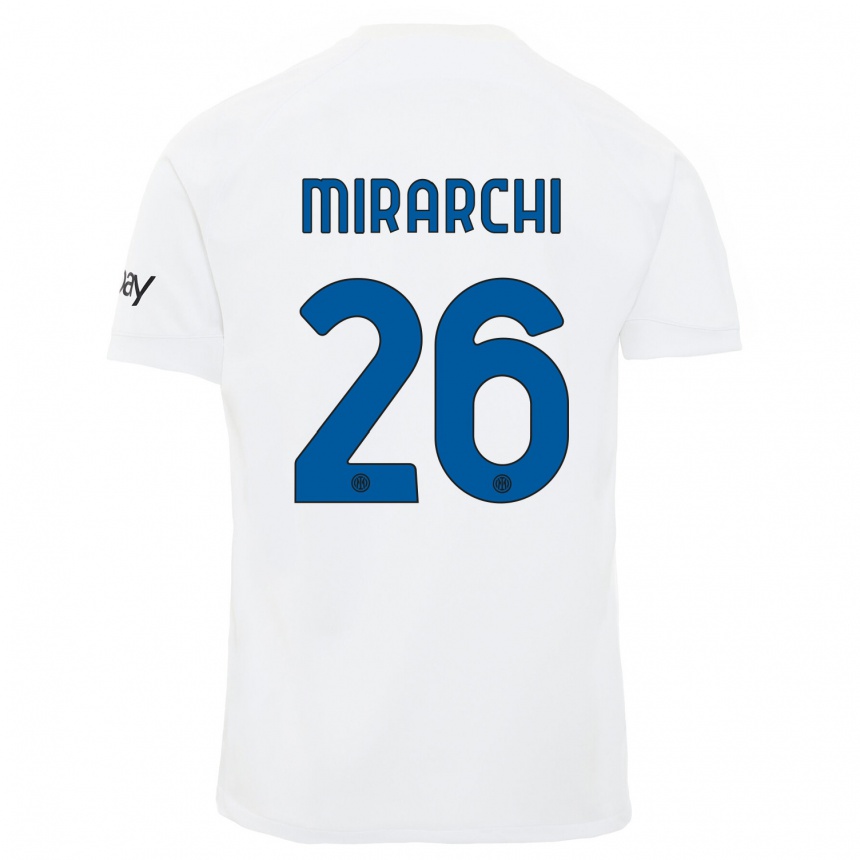 Kids Mattia Mirarchi #26 White Away Jersey 2023/24 T-Shirt Canada