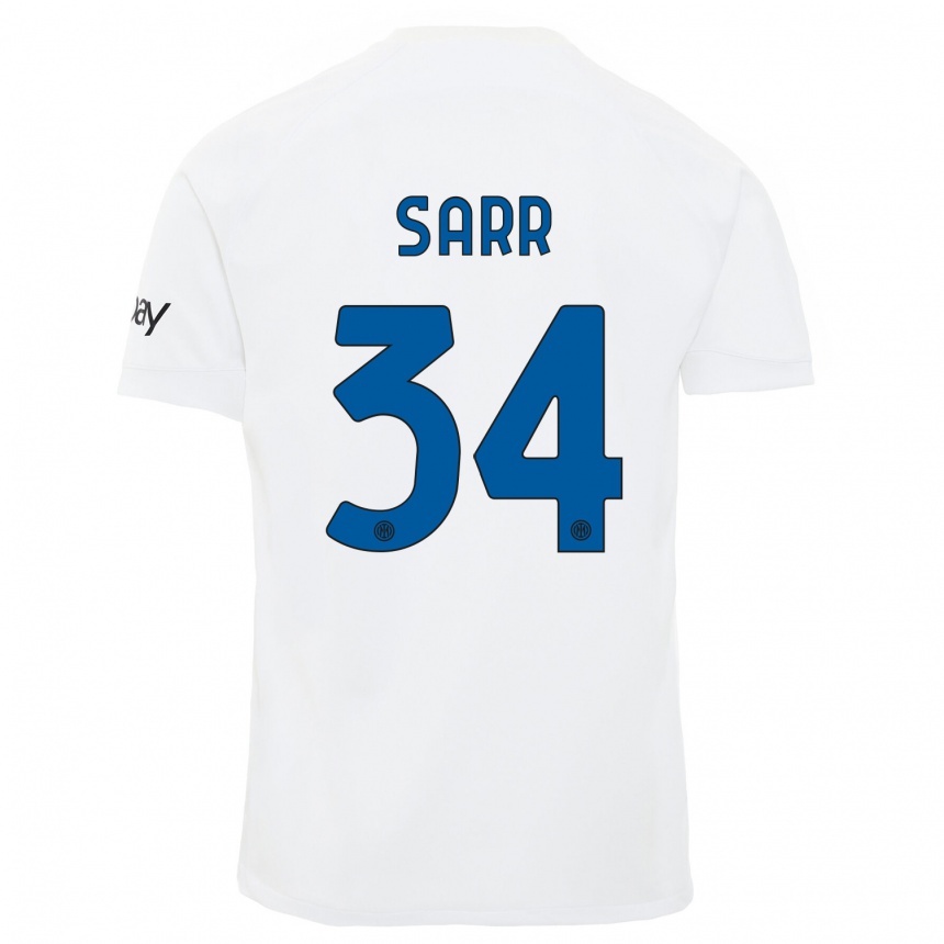 Kids Amadou Sarr #34 White Away Jersey 2023/24 T-Shirt Canada