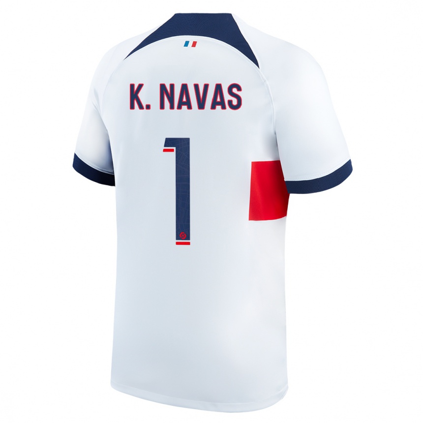 Kids  Keylor Navas #1 White Away Jersey 2023/24 T-Shirt Canada