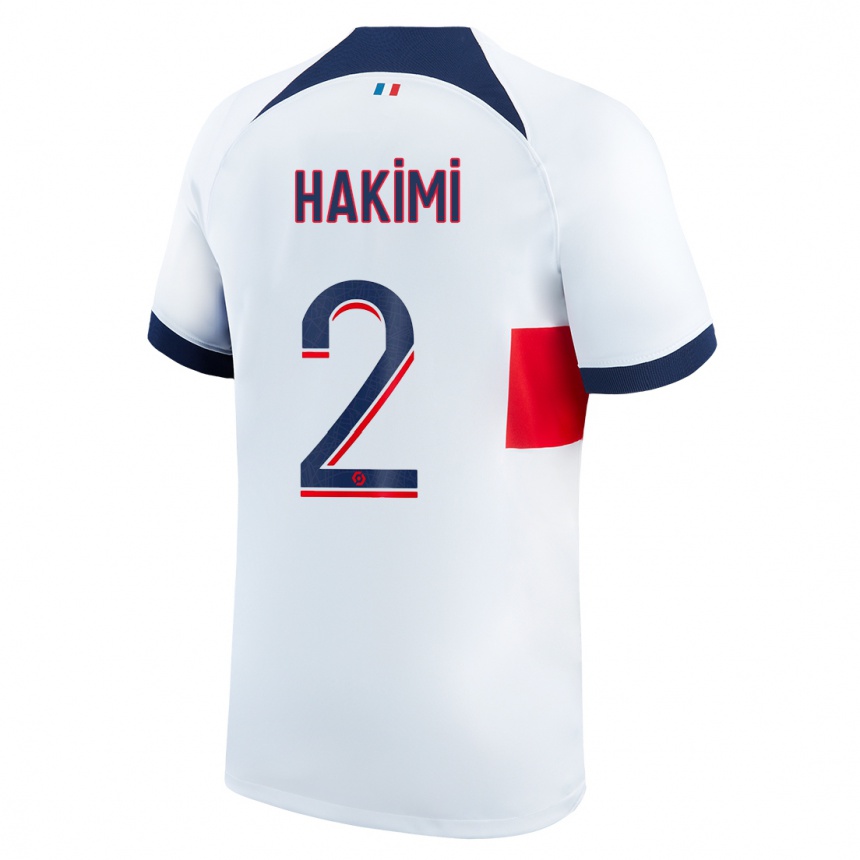 Kids Achraf Hakimi #2 White Away Jersey 2023/24 T-Shirt Canada