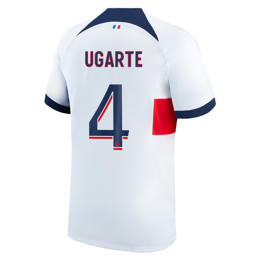 Kids Manuel Ugarte #4 White Away Jersey 2023/24 T-Shirt Canada