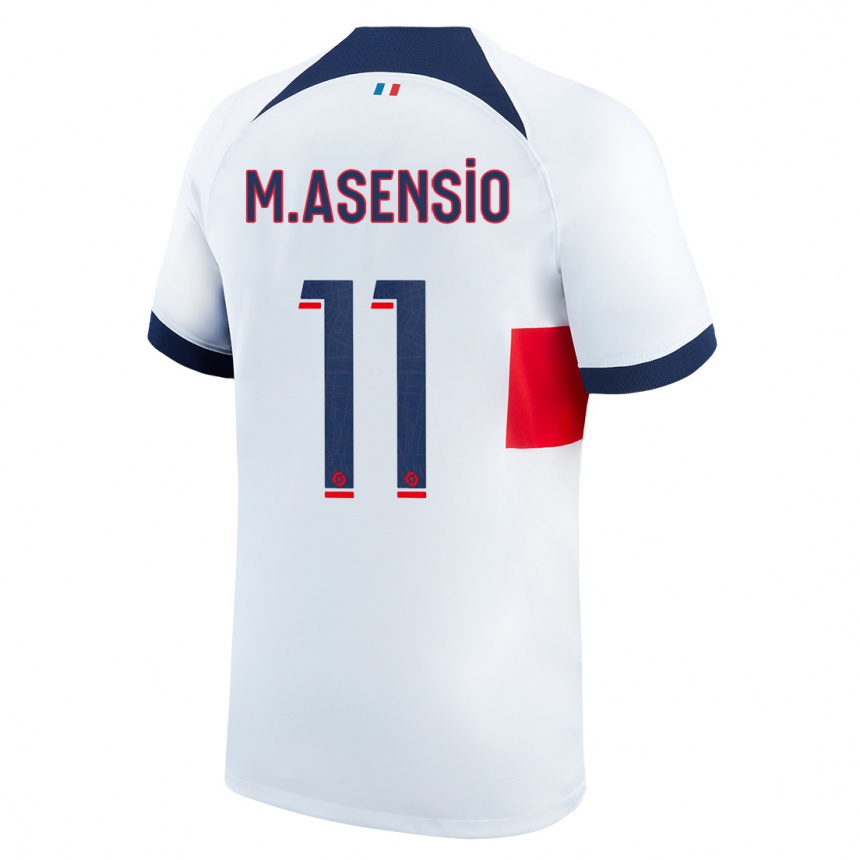 Kids Marco Asensio #11 White Away Jersey 2023/24 T-Shirt Canada