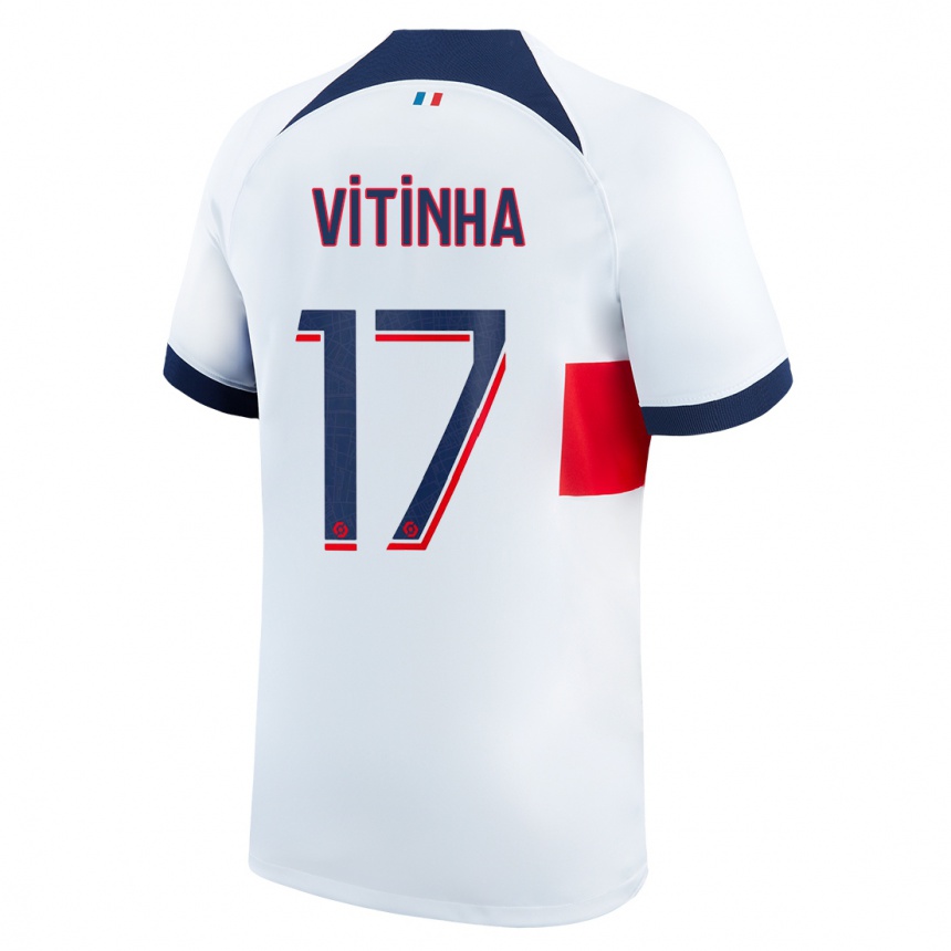 Enfant Football Maillot Vitinha #17 Blanc Tenues Extérieur 2023/24 Canada