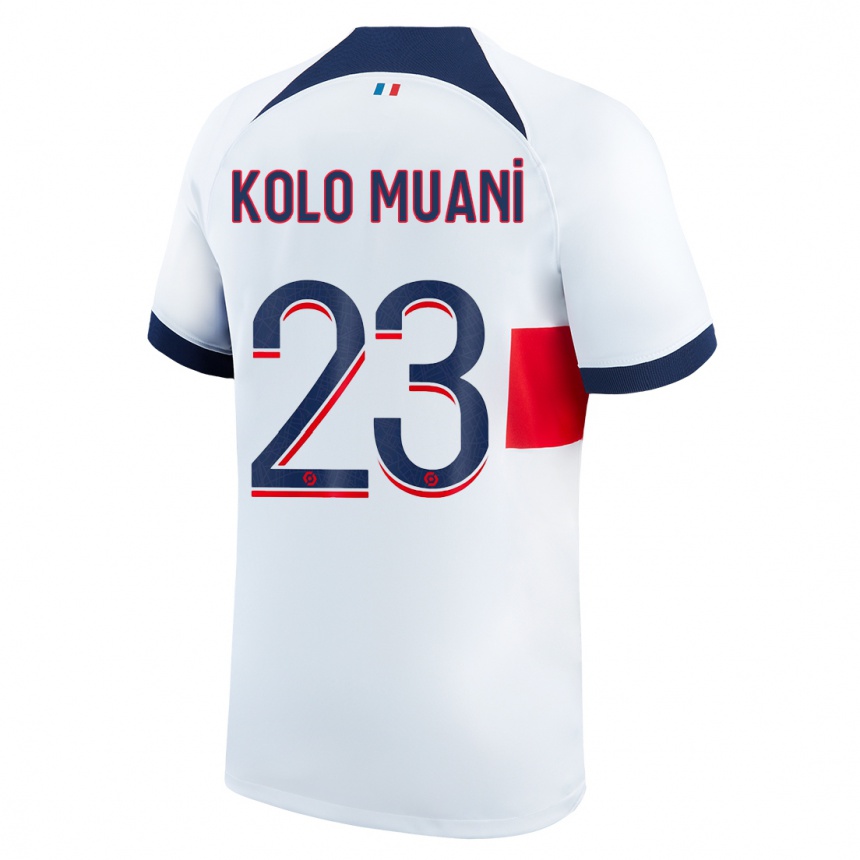 Enfant Football Maillot Randal Kolo Muani #23 Blanc Tenues Extérieur 2023/24 Canada