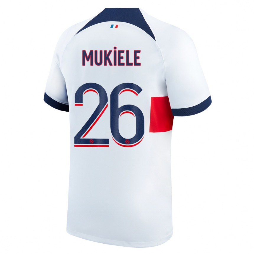 Kids  Nordi Mukiele #26 White Away Jersey 2023/24 T-Shirt Canada