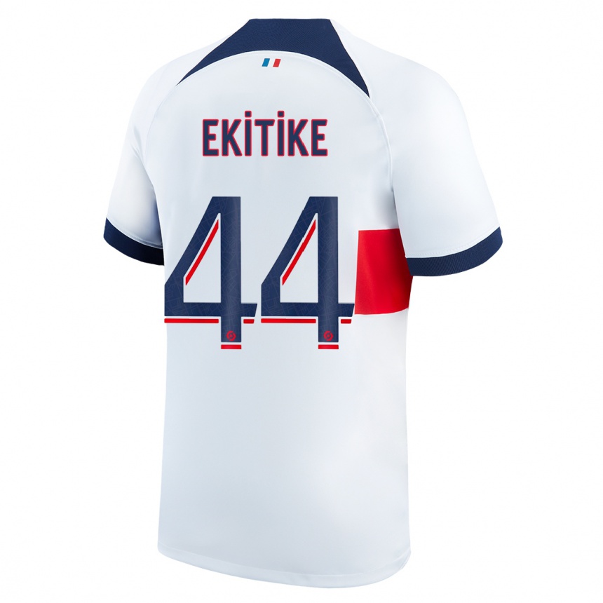 Kids Hugo Ekitike #44 White Away Jersey 2023/24 T-Shirt Canada