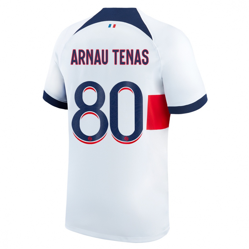 Kids Arnau Tenas #80 White Away Jersey 2023/24 T-Shirt Canada