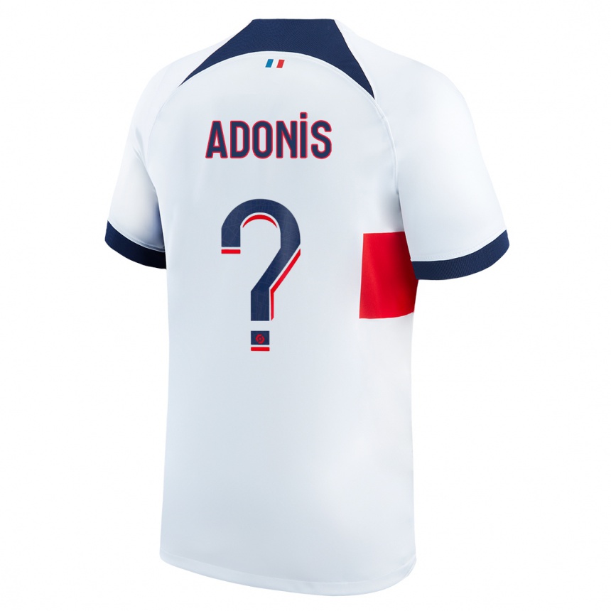 Kids  Erwan Adonis #0 White Away Jersey 2023/24 T-Shirt Canada