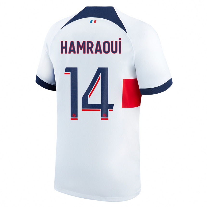 Kids  Kheira Hamraoui #14 White Away Jersey 2023/24 T-Shirt Canada