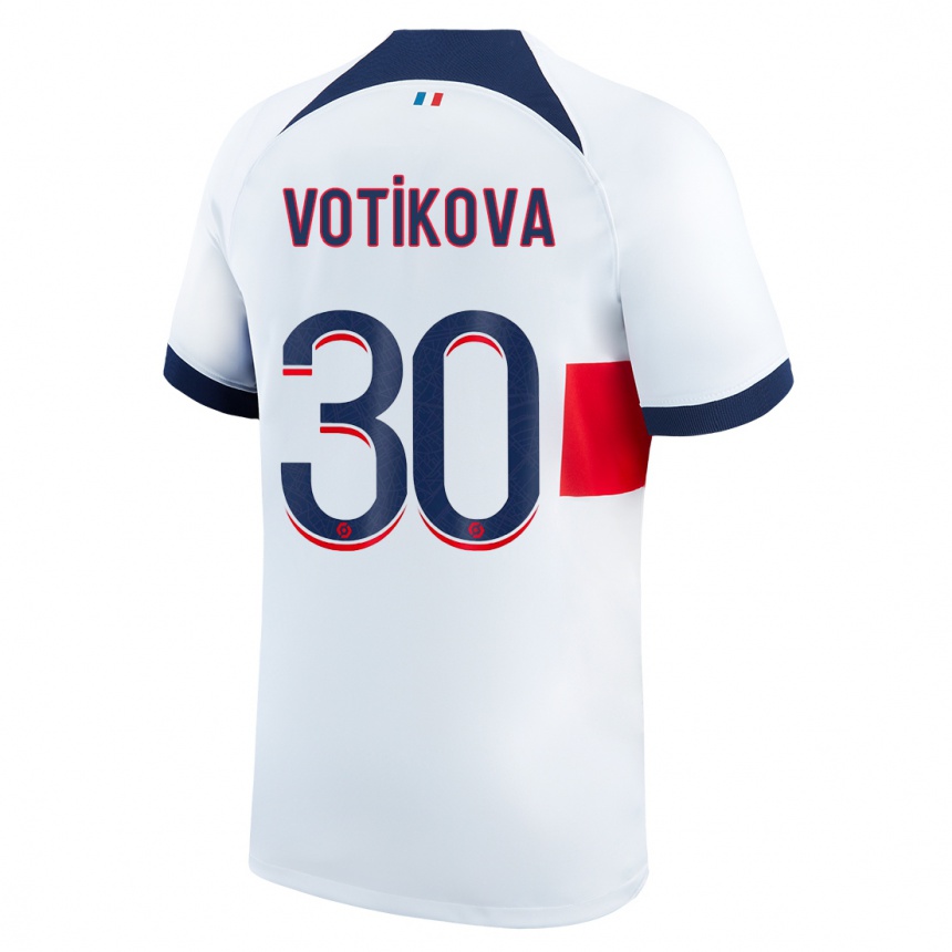 Enfant Football Maillot Barbora Votikova #30 Blanc Tenues Extérieur 2023/24 Canada