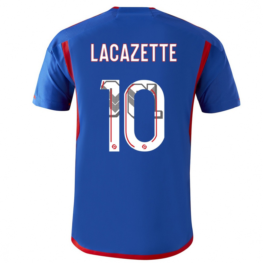 Kids  Alexandre Lacazette #10 Blue Red Away Jersey 2023/24 T-Shirt Canada