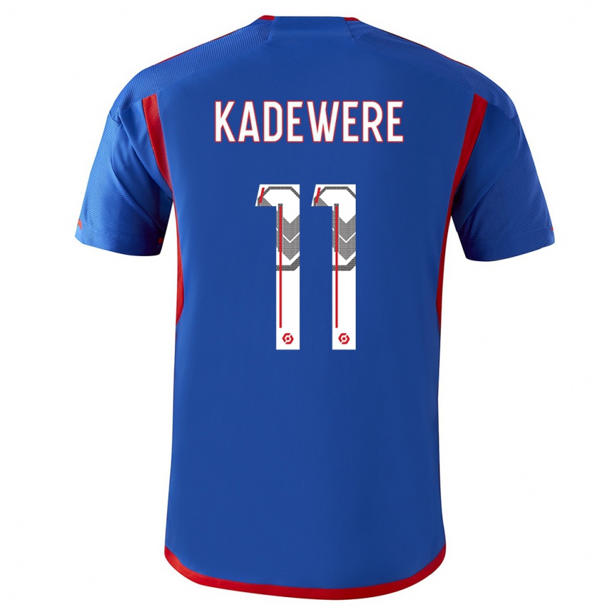 Kids  Tino Kadewere #11 Blue Red Away Jersey 2023/24 T-Shirt Canada