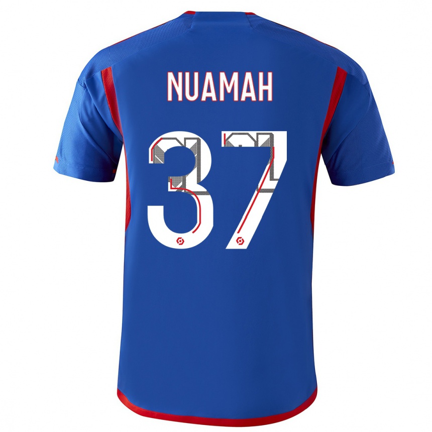 Kids  Ernest Nuamah #37 Blue Red Away Jersey 2023/24 T-Shirt Canada