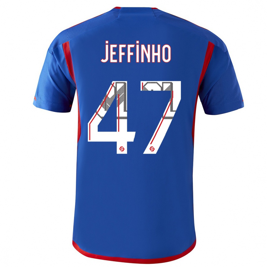 Kids  Jeffinho #47 Blue Red Away Jersey 2023/24 T-Shirt Canada