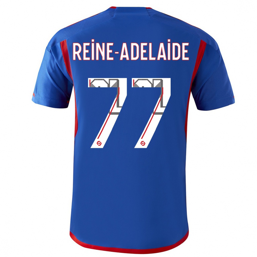 Kids Jeff Reine-Adelaide #77 Blue Red Away Jersey 2023/24 T-Shirt Canada