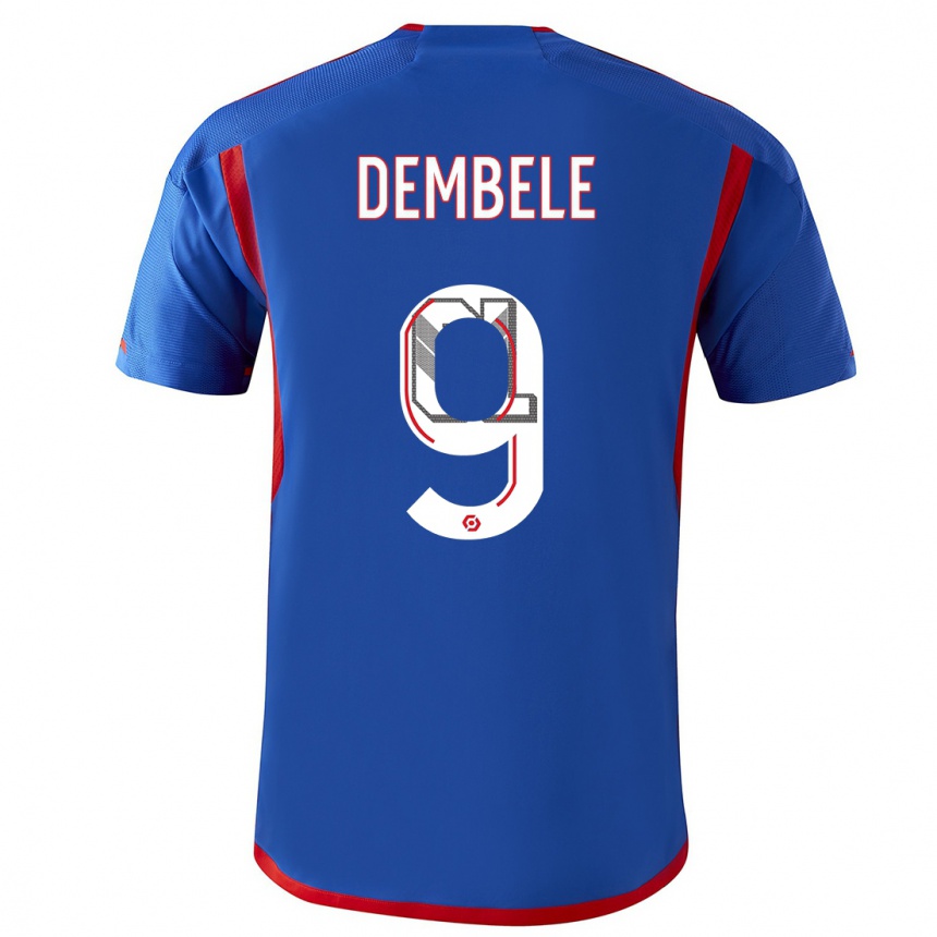 Kids Moussa Dembele #9 Blue Red Away Jersey 2023/24 T-Shirt Canada