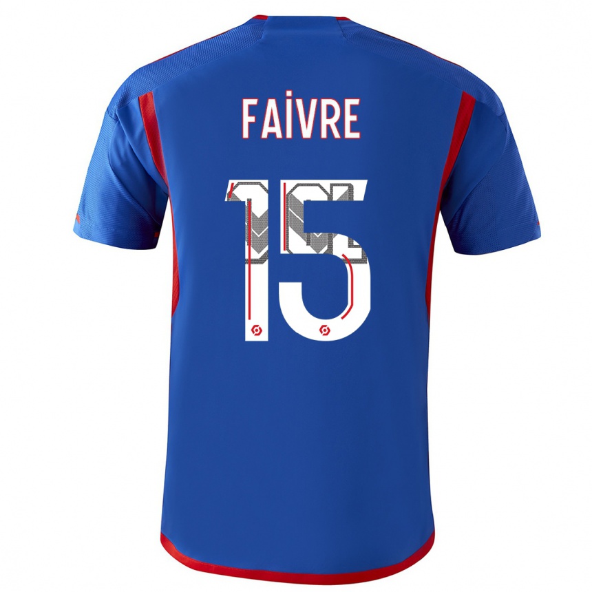 Enfant Football Maillot Romain Faivre #15 Bleu Rouge Tenues Extérieur 2023/24 Canada