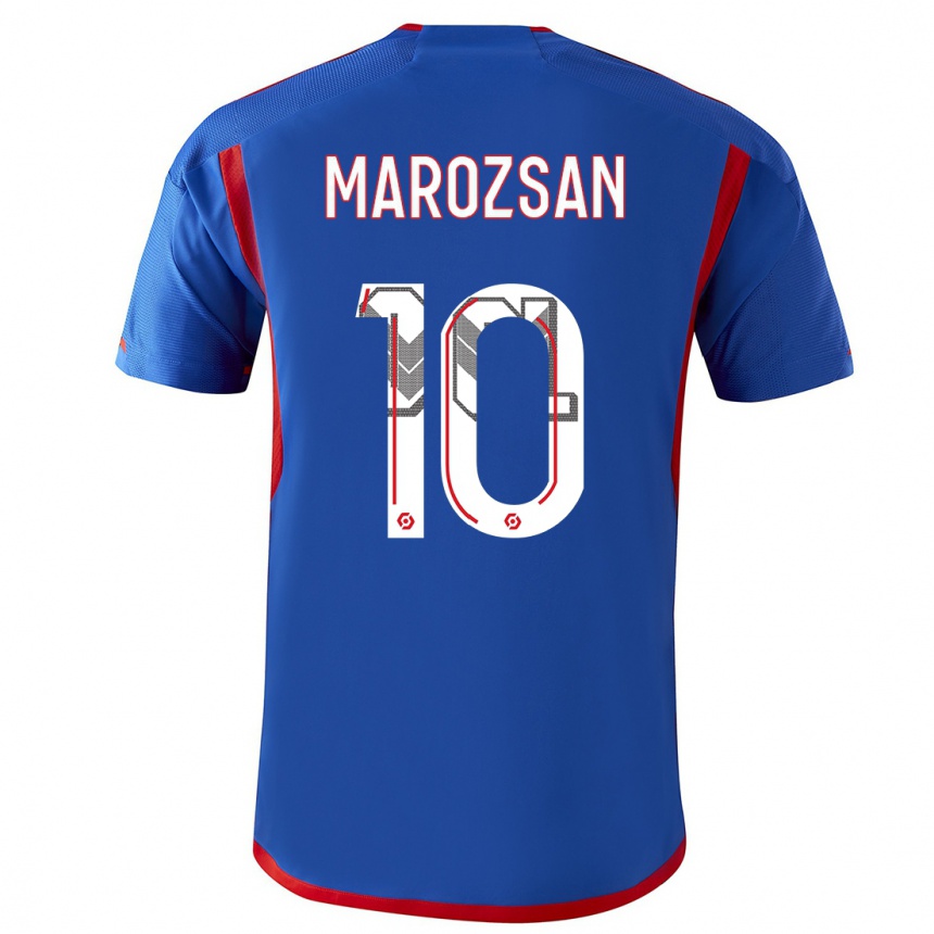 Kids  Dzsenifer Marozsan #10 Blue Red Away Jersey 2023/24 T-Shirt Canada