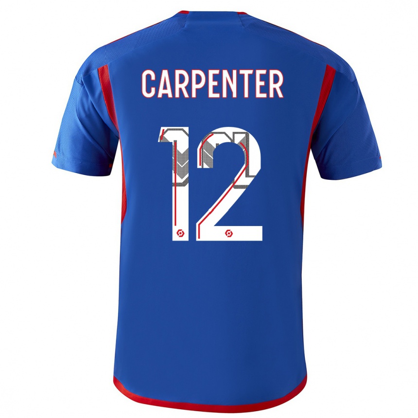 Kids  Ellie Carpenter #12 Blue Red Away Jersey 2023/24 T-Shirt Canada