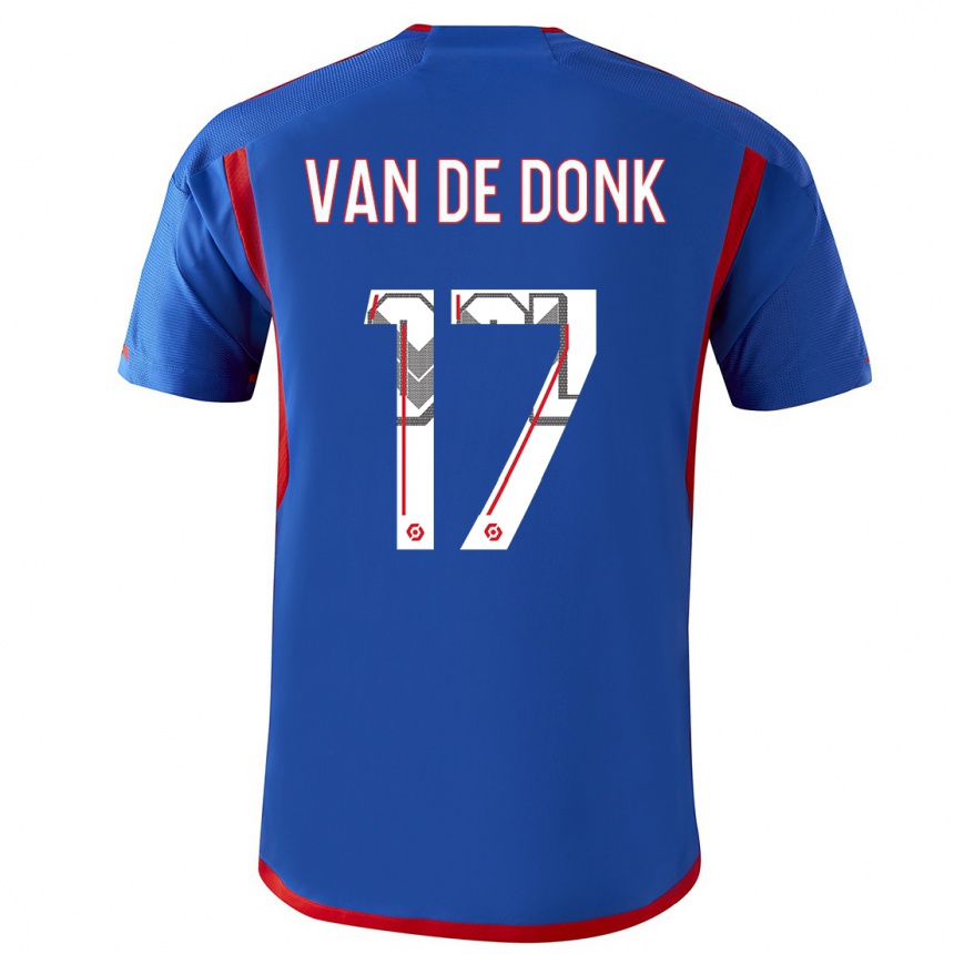 Enfant Football Maillot Danielle Van De Donk #17 Bleu Rouge Tenues Extérieur 2023/24 Canada