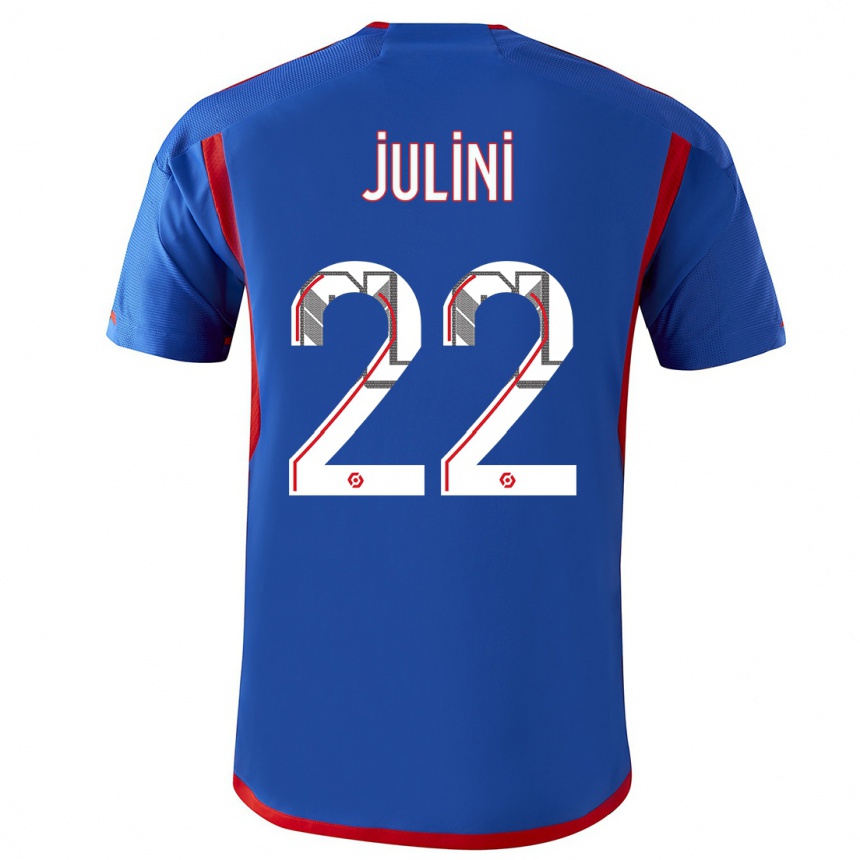 Kids  Sally Julini #22 Blue Red Away Jersey 2023/24 T-Shirt Canada