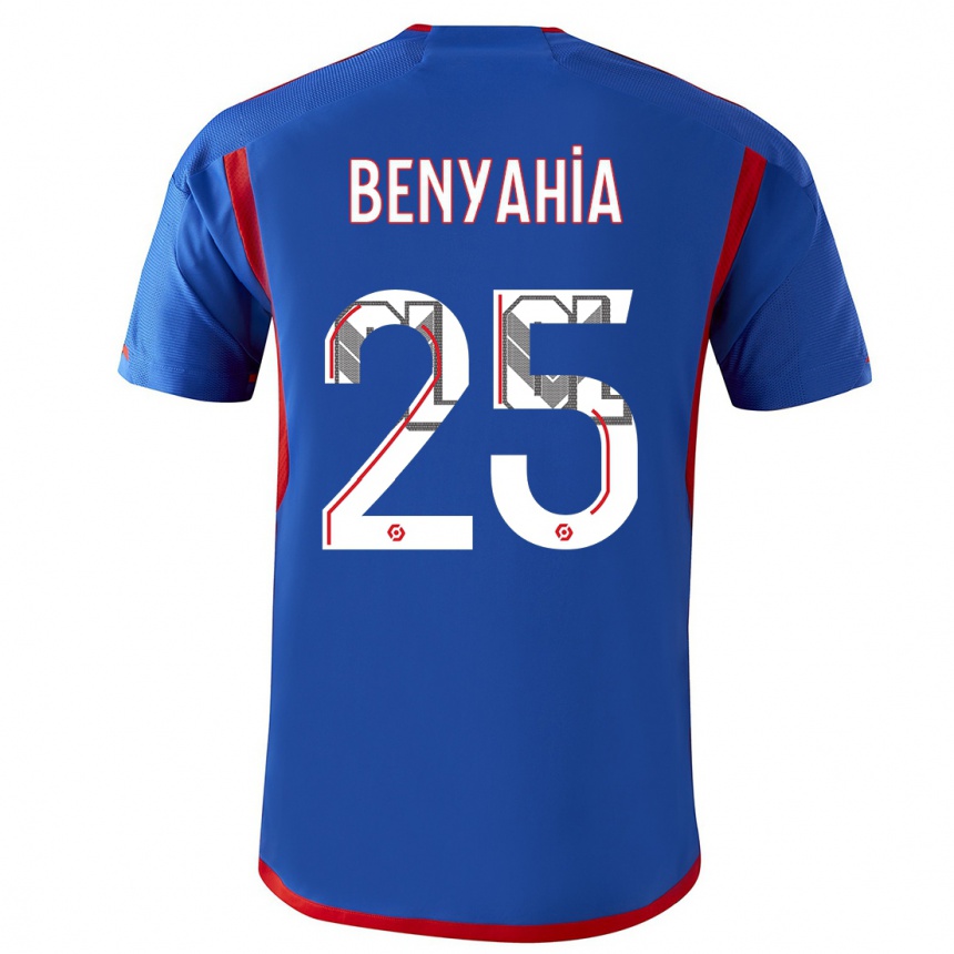 Kids  Ines Benyahia #25 Blue Red Away Jersey 2023/24 T-Shirt Canada