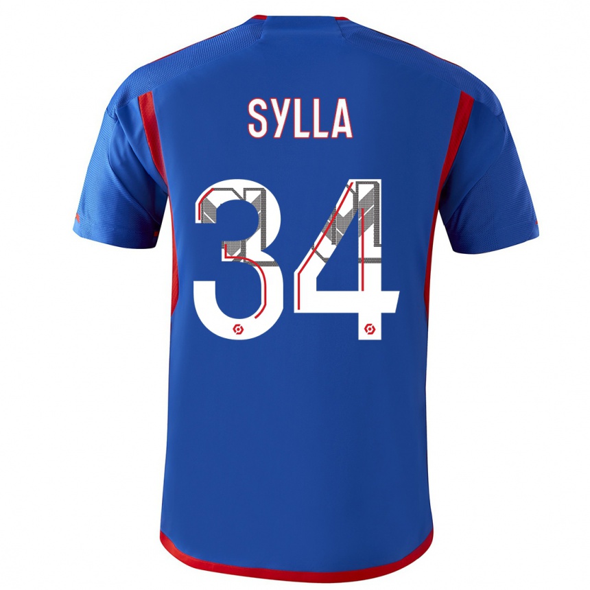 Kids Kysha Sylla #34 Blue Red Away Jersey 2023/24 T-Shirt Canada