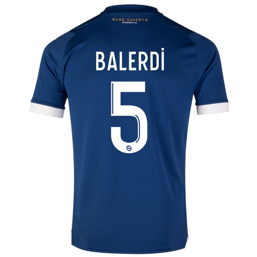 Kids Leonardo Balerdi #5 Dark Blue Away Jersey 2023/24 T-Shirt Canada