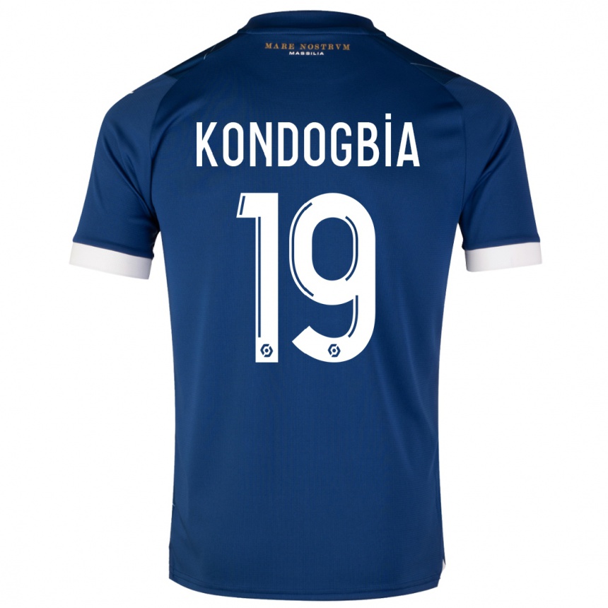 Kids Geoffrey Kondogbia #19 Dark Blue Away Jersey 2023/24 T-Shirt Canada