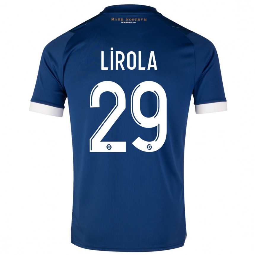 Kids  Pol Lirola #29 Dark Blue Away Jersey 2023/24 T-Shirt Canada