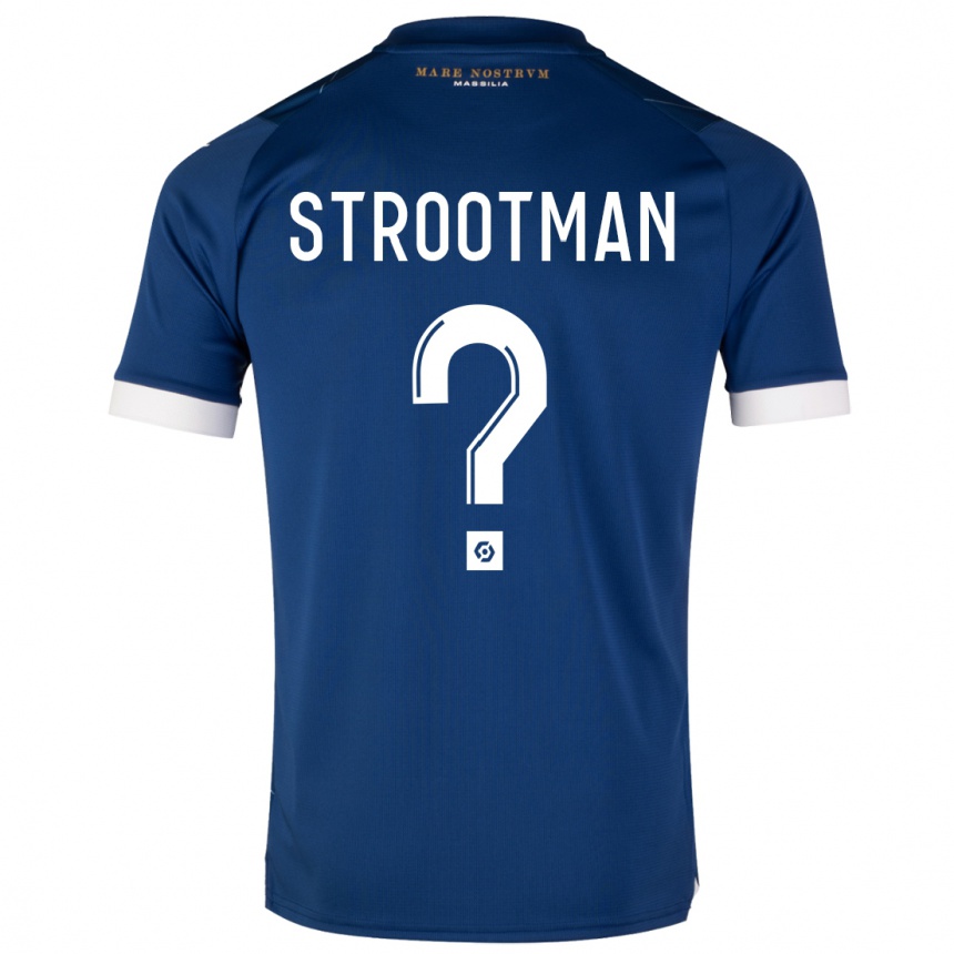 Kids  Kevin Strootman #0 Dark Blue Away Jersey 2023/24 T-Shirt Canada